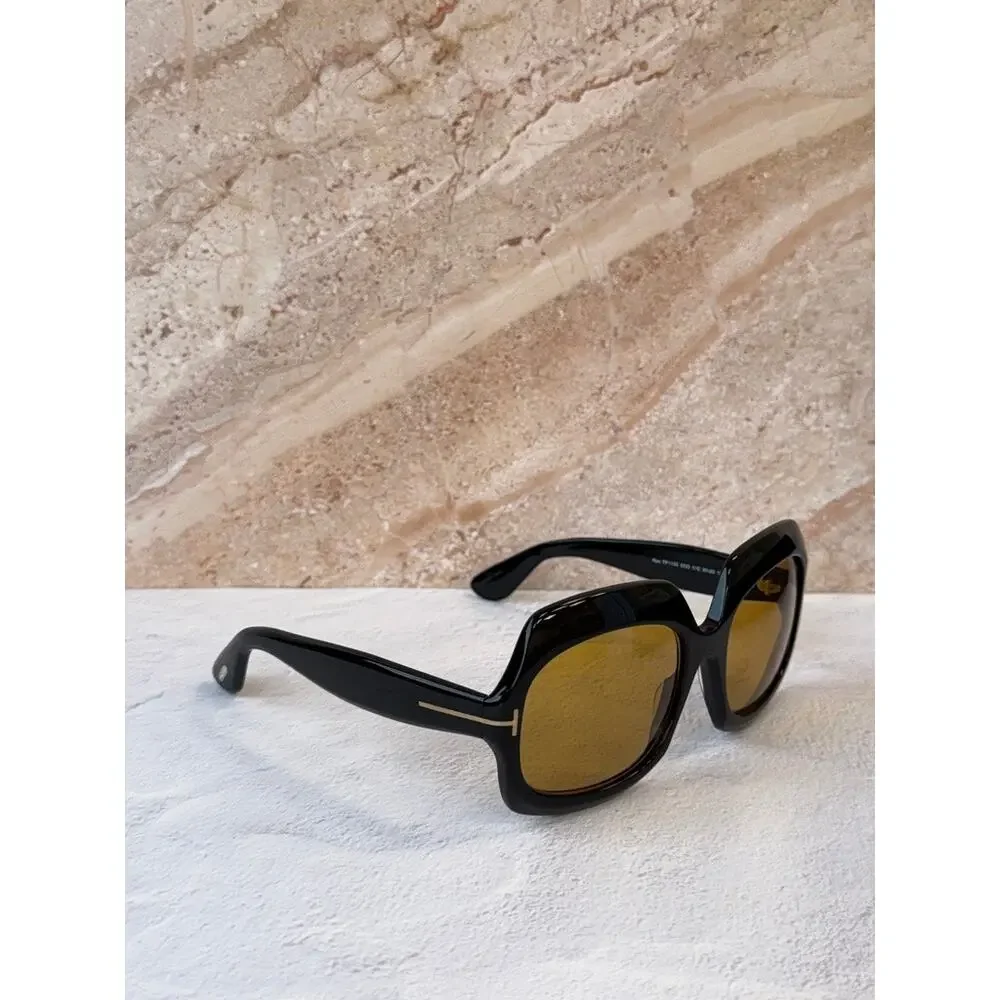 NEW Tom Ford FT1155 Ren Square Sunglasses Black Yellow $550